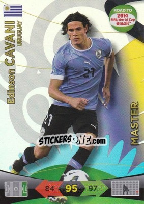 Sticker Edinson Cavani - Road to 2014 FIFA World Cup Brazil. Adrenalyn XL n. 230 - Panini