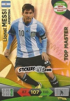 Sticker Lionel Messi - Road to 2014 FIFA World Cup Brazil. Adrenalyn XL - Panini