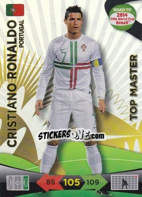 Sticker Cristiano Ronaldo - Road to 2014 FIFA World Cup Brazil. Adrenalyn XL n. 234 - Panini