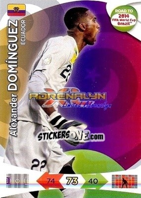 Sticker Alexander Domínguez - Road to 2014 FIFA World Cup Brazil. Adrenalyn XL n. EC-AD - Panini