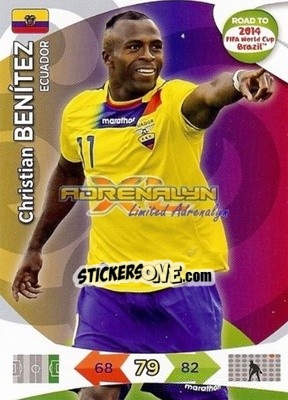 Sticker Christian Benítez - Road to 2014 FIFA World Cup Brazil. Adrenalyn XL n. EC-CB - Panini