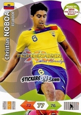 Sticker Christian Noboa - Road to 2014 FIFA World Cup Brazil. Adrenalyn XL n. EC-CN - Panini