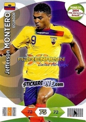 Sticker Jefferson Montero - Road to 2014 FIFA World Cup Brazil. Adrenalyn XL - Panini