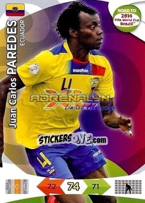 Sticker Juan Carlos Paredes - Road to 2014 FIFA World Cup Brazil. Adrenalyn XL n. EC-JP - Panini
