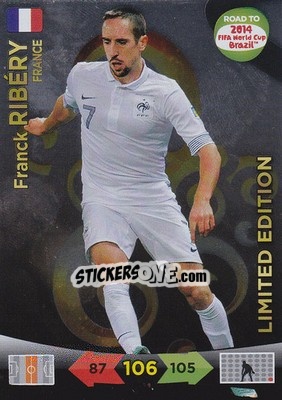 Sticker Franck Ribéry - Road to 2014 FIFA World Cup Brazil. Adrenalyn XL - Panini