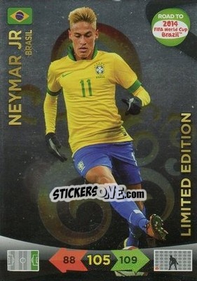 Sticker Neymar Jr - Road to 2014 FIFA World Cup Brazil. Adrenalyn XL n. LE-NE - Panini
