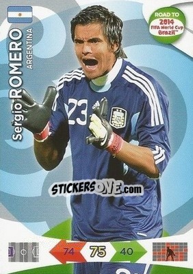 Sticker Sergio Romero - Road to 2014 FIFA World Cup Brazil. Adrenalyn XL n. 1 - Panini