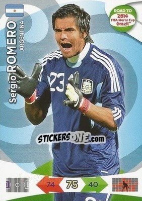 Sticker Sergio Romero - Road to 2014 FIFA World Cup Brazil. Adrenalyn XL - Panini