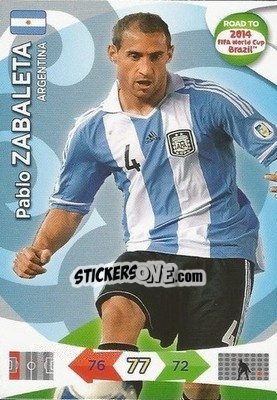Sticker Pablo Zabaleta - Road to 2014 FIFA World Cup Brazil. Adrenalyn XL - Panini