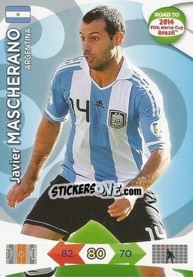 Sticker Javier Mascherano - Road to 2014 FIFA World Cup Brazil. Adrenalyn XL n. 5 - Panini