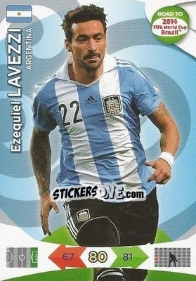 Sticker Ezequiel Lavezzi - Road to 2014 FIFA World Cup Brazil. Adrenalyn XL - Panini