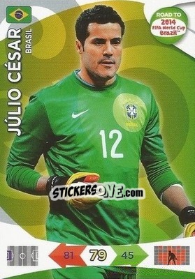 Sticker Júlio César - Road to 2014 FIFA World Cup Brazil. Adrenalyn XL n. 13 - Panini