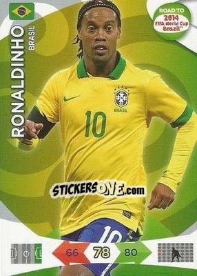 Sticker Ronaldinho - Road to 2014 FIFA World Cup Brazil. Adrenalyn XL n. 24 - Panini