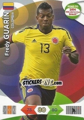 Sticker Fredy Guarín - Road to 2014 FIFA World Cup Brazil. Adrenalyn XL n. 33 - Panini