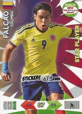 Sticker Falcao - Road to 2014 FIFA World Cup Brazil. Adrenalyn XL - Panini