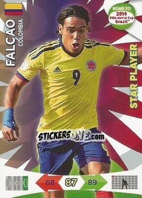 Sticker Falcao - Road to 2014 FIFA World Cup Brazil. Adrenalyn XL n. 35 - Panini