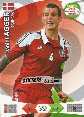 Cromo Daniel Agger - Road to 2014 FIFA World Cup Brazil. Adrenalyn XL n. 38 - Panini