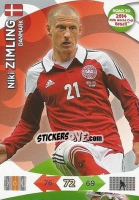 Cromo Niki Zimling - Road to 2014 FIFA World Cup Brazil. Adrenalyn XL n. 43 - Panini