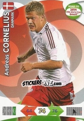 Sticker Andreas Cornelius - Road to 2014 FIFA World Cup Brazil. Adrenalyn XL - Panini