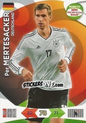 Sticker Per Mertesaker - Road to 2014 FIFA World Cup Brazil. Adrenalyn XL n. 49 - Panini
