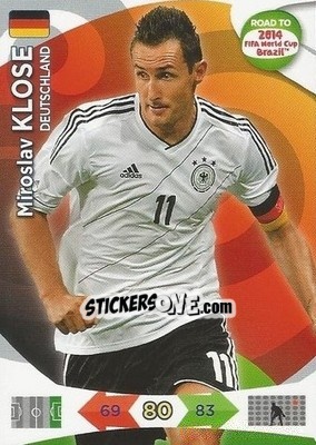 Sticker Miroslav Klose - Road to 2014 FIFA World Cup Brazil. Adrenalyn XL n. 59 - Panini