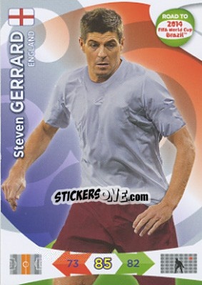 Sticker Steven Gerrard - Road to 2014 FIFA World Cup Brazil. Adrenalyn XL n. 67 - Panini