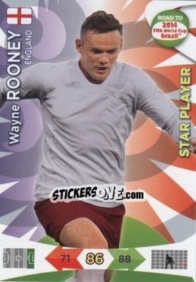 Sticker Wayne Rooney - Road to 2014 FIFA World Cup Brazil. Adrenalyn XL n. 71 - Panini