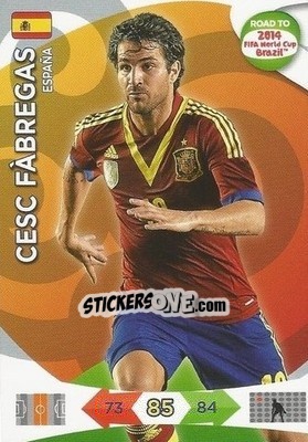 Sticker Cesc Fàbregas - Road to 2014 FIFA World Cup Brazil. Adrenalyn XL n. 78 - Panini