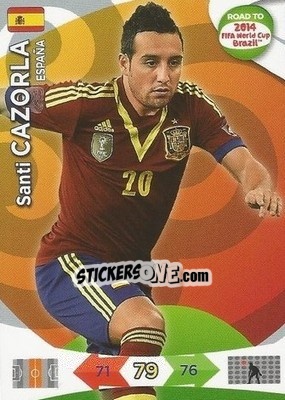 Sticker Santi Cazorla - Road to 2014 FIFA World Cup Brazil. Adrenalyn XL n. 80 - Panini
