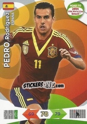 Sticker Pedro Rodríguez - Road to 2014 FIFA World Cup Brazil. Adrenalyn XL n. 87 - Panini