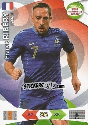 Sticker Franck Ribéry - Road to 2014 FIFA World Cup Brazil. Adrenalyn XL - Panini