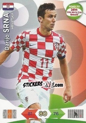 Sticker Darijo Srna - Road to 2014 FIFA World Cup Brazil. Adrenalyn XL n. 103 - Panini