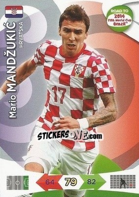 Sticker Mario Mandžukic - Road to 2014 FIFA World Cup Brazil. Adrenalyn XL n. 108 - Panini