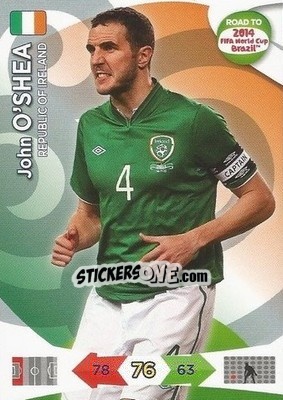 Cromo John O'Shea - Road to 2014 FIFA World Cup Brazil. Adrenalyn XL - Panini