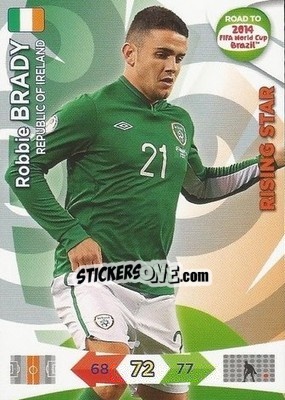 Sticker Robbie Brady - Road to 2014 FIFA World Cup Brazil. Adrenalyn XL n. 114 - Panini