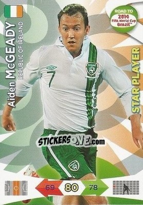 Sticker Aiden McGeady - Road to 2014 FIFA World Cup Brazil. Adrenalyn XL n. 115 - Panini