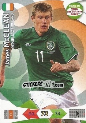 Sticker James McClean - Road to 2014 FIFA World Cup Brazil. Adrenalyn XL n. 116 - Panini