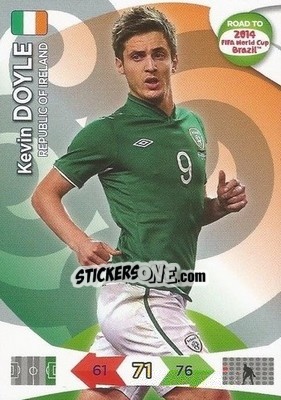 Sticker Kevin Doyle - Road to 2014 FIFA World Cup Brazil. Adrenalyn XL n. 117 - Panini