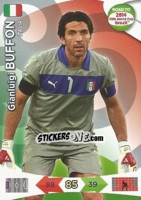 Sticker Gianluigi Buffon - Road to 2014 FIFA World Cup Brazil. Adrenalyn XL n. 118 - Panini