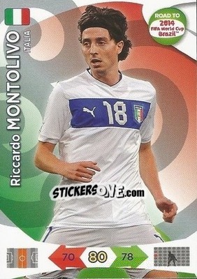 Sticker Riccardo Montolivo - Road to 2014 FIFA World Cup Brazil. Adrenalyn XL n. 124 - Panini