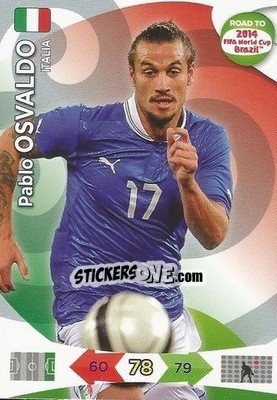 Sticker Pablo Osvaldo - Road to 2014 FIFA World Cup Brazil. Adrenalyn XL n. 129 - Panini