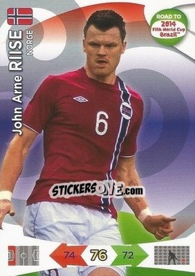 Sticker John Arne Riise - Road to 2014 FIFA World Cup Brazil. Adrenalyn XL n. 141 - Panini