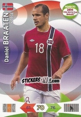 Sticker Daniel Braaten - Road to 2014 FIFA World Cup Brazil. Adrenalyn XL n. 143 - Panini