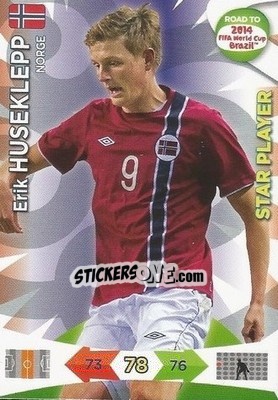 Sticker Erik Huseklepp - Road to 2014 FIFA World Cup Brazil. Adrenalyn XL n. 145 - Panini