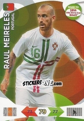 Sticker Raul Meireles - Road to 2014 FIFA World Cup Brazil. Adrenalyn XL n. 153 - Panini
