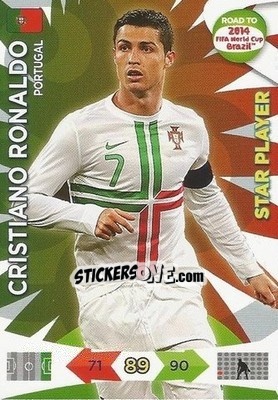 Sticker Cristiano Ronaldo - Road to 2014 FIFA World Cup Brazil. Adrenalyn XL n. 156 - Panini