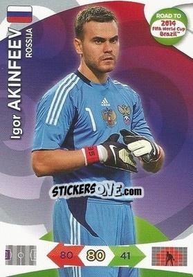 Sticker Igor Akinfeev - Road to 2014 FIFA World Cup Brazil. Adrenalyn XL n. 157 - Panini
