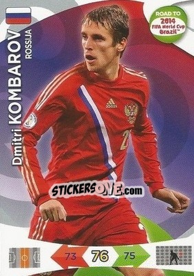 Sticker Dmitri Kombarov - Road to 2014 FIFA World Cup Brazil. Adrenalyn XL n. 160 - Panini