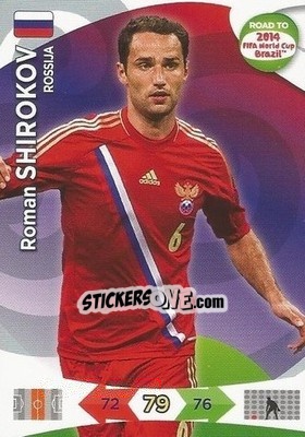 Sticker Roman Shirokov - Road to 2014 FIFA World Cup Brazil. Adrenalyn XL n. 161 - Panini