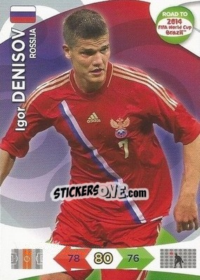 Sticker Igor Denisov - Road to 2014 FIFA World Cup Brazil. Adrenalyn XL n. 162 - Panini